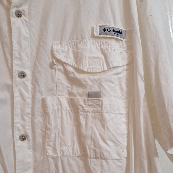 Columbia White Casual Button Down Shirt with Embroidered Logo Texas A&M SZ.XLG - Picture 4 of 12